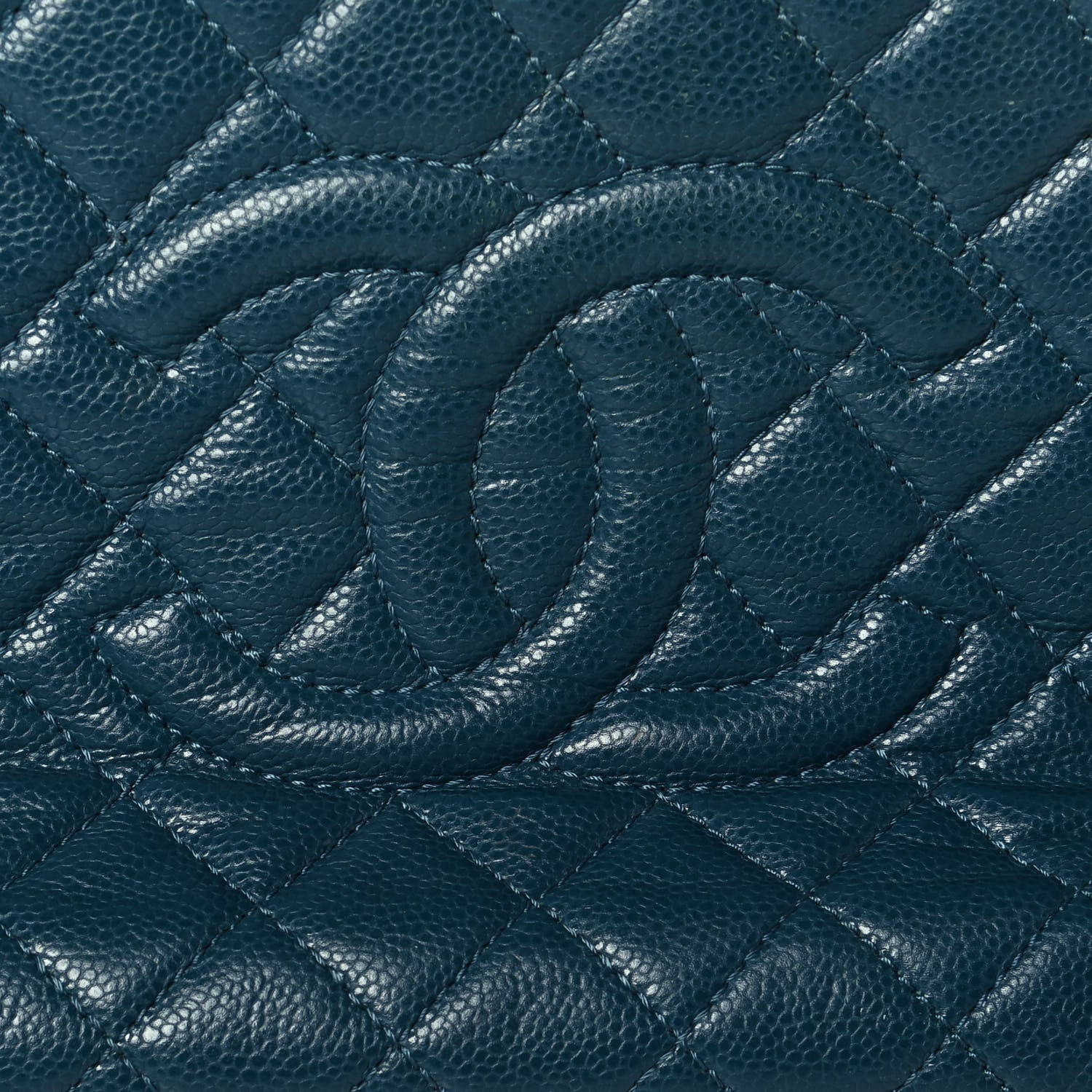 Chanel Caviar Quilted Timeless CC Shopping Tote Blue 5 of 7