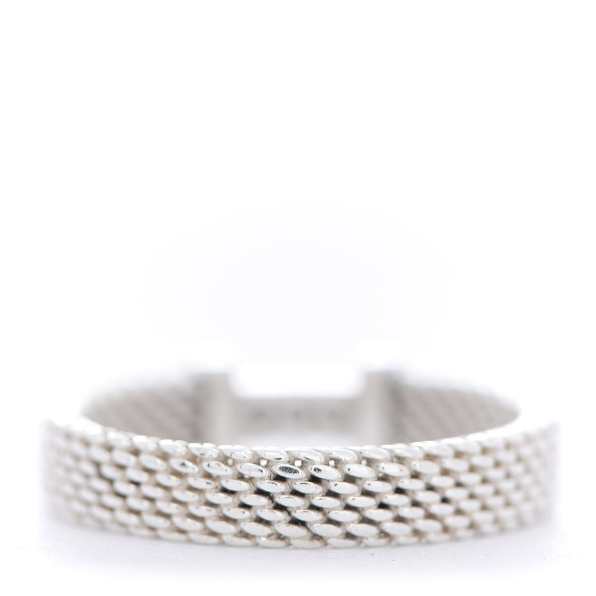 Tiffany Sterling Silver Diamond Narrow Somerset Ring 49 5 3 of 4