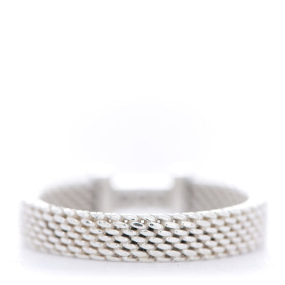 Tiffany Sterling Silver Diamond Narrow Somerset Ring 49 5 3 of 4