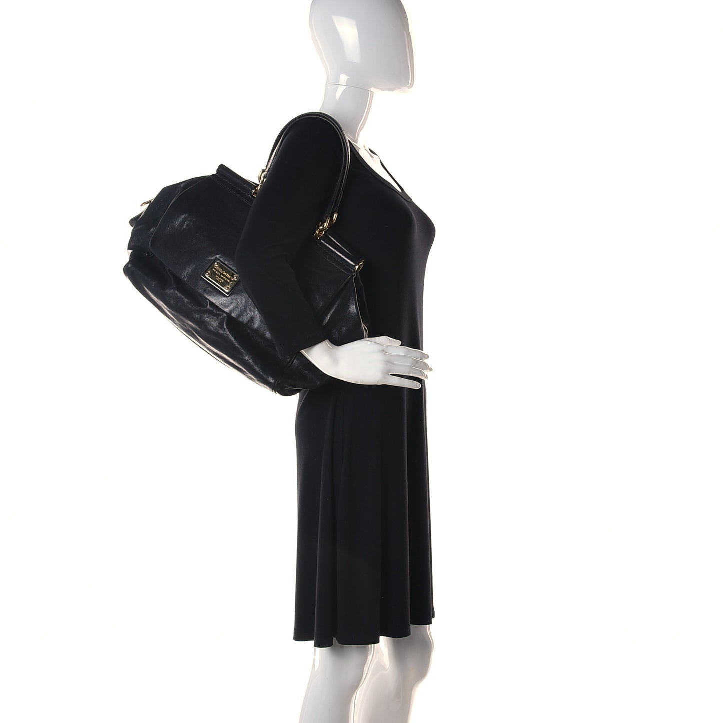 Calfskin Large Miss Sicily Satchel Black