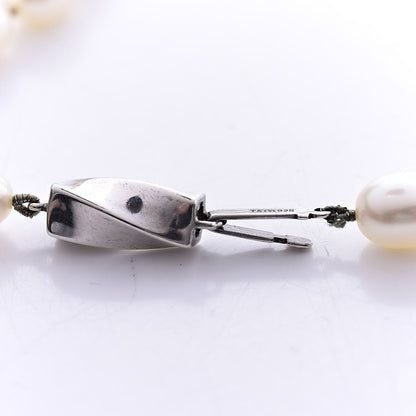 Tiffany Sterling Silver Pearl Strand Twist Clasp Necklace 16" 4 of 6
