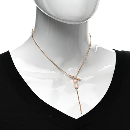 Hermes 18K Rose Gold Diamond PM Ever Chaine D'Ancre Necklace SH 2 of 5