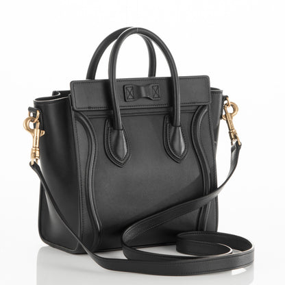 Celine Smooth Calfskin Nano Luggage Black 4 of 7