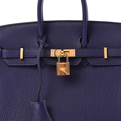 Hermes Togo Birkin 25 Bleu Encre 9 of 10