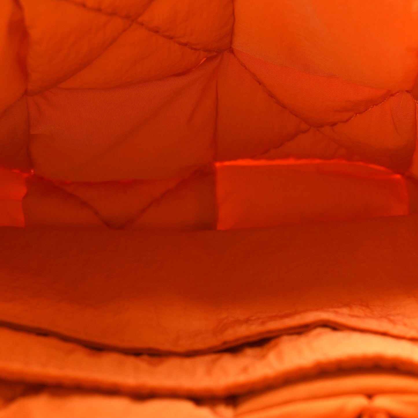 Nylon Intrecciato Padded Tech Mini Cassette Belt Bag Orange