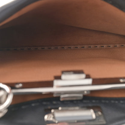 Fendi Cuoio Romano Selleria Bi-Color Medium Peekaboo Iconic Satchel Black Mou 6 of 9
