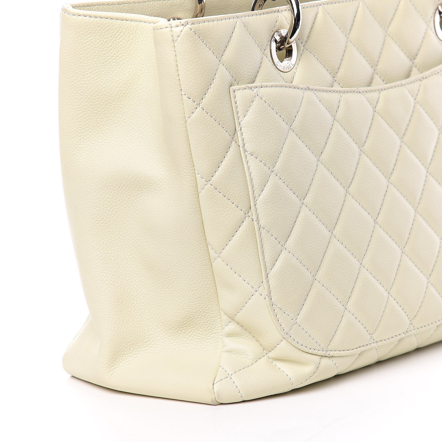 Chanel Caviar Quilted Grand Shopping Tote GST Ecru 14 of 15