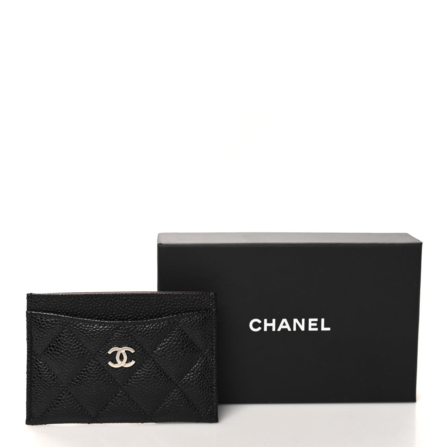 Caviar Quilted Card Holder Black