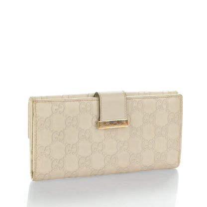Gucci Guccissima Margaux Calfskin Icon Bar Continental Flap Wallet Mystic White 3 of 13