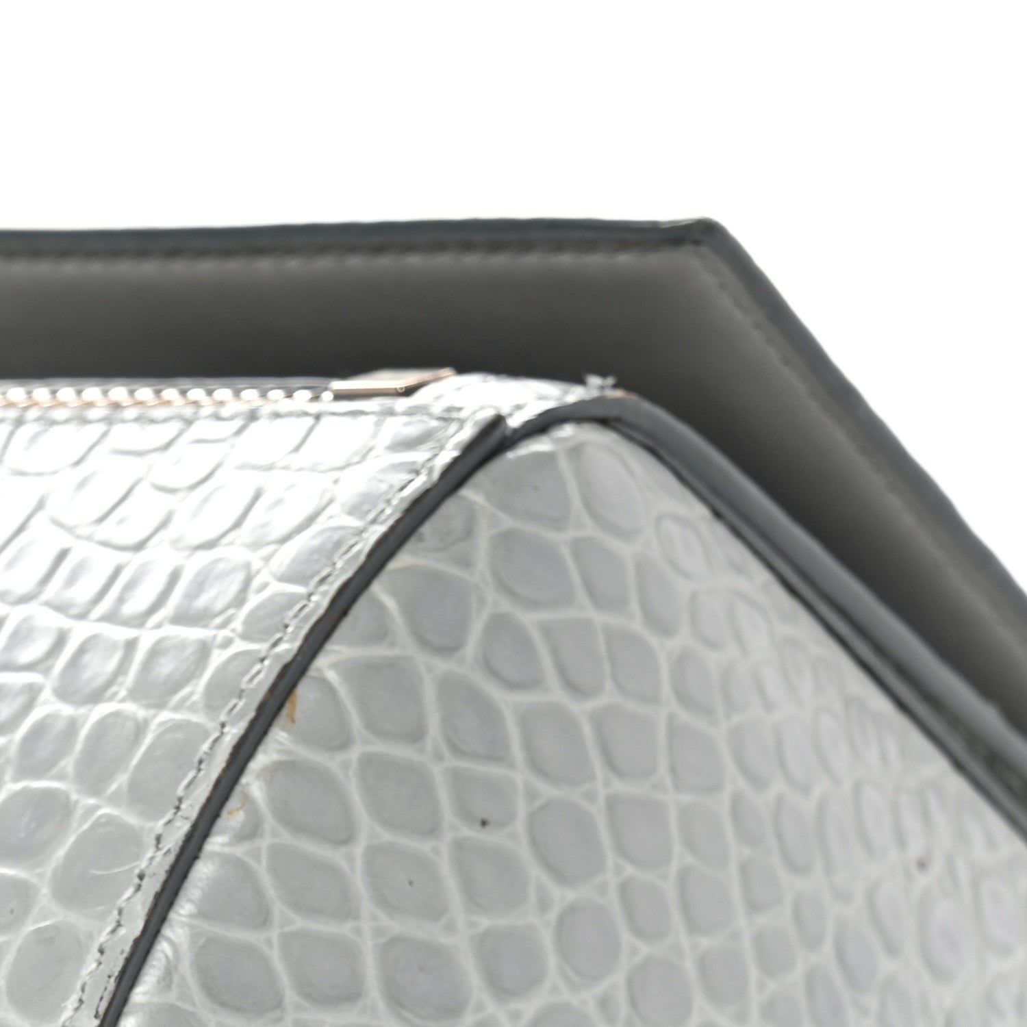 Givenchy Calfskin Crocodile Embossed Medium Pandora Box Crossbody Bag Grey 15 of 15