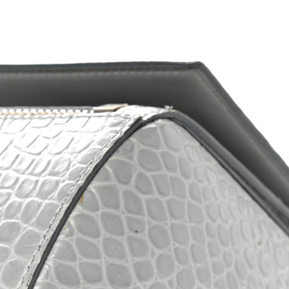 Givenchy Calfskin Crocodile Embossed Medium Pandora Box Crossbody Bag Grey 15 of 15