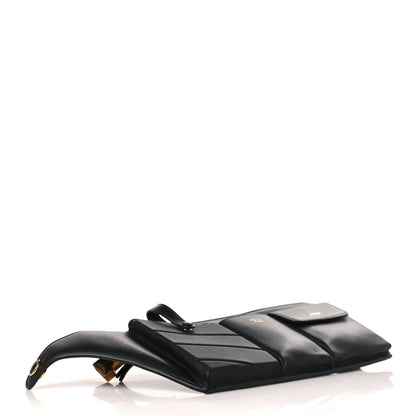 Fendi Vitello Grace Matte 3 Pocket Belt Pouch Black Soft Gold 4 of 8