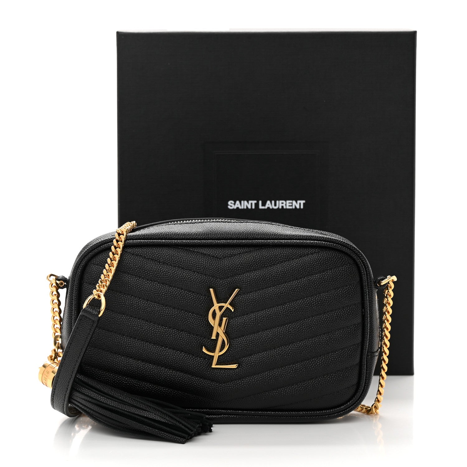 Saint Laurent Grain De Poudre Matelasse Monogram Mini Lou Camera Bag Black 11 of 11
