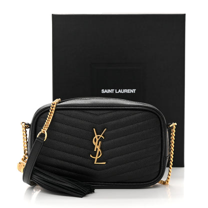 Saint Laurent Grain De Poudre Matelasse Monogram Mini Lou Camera Bag Black 11 of 11