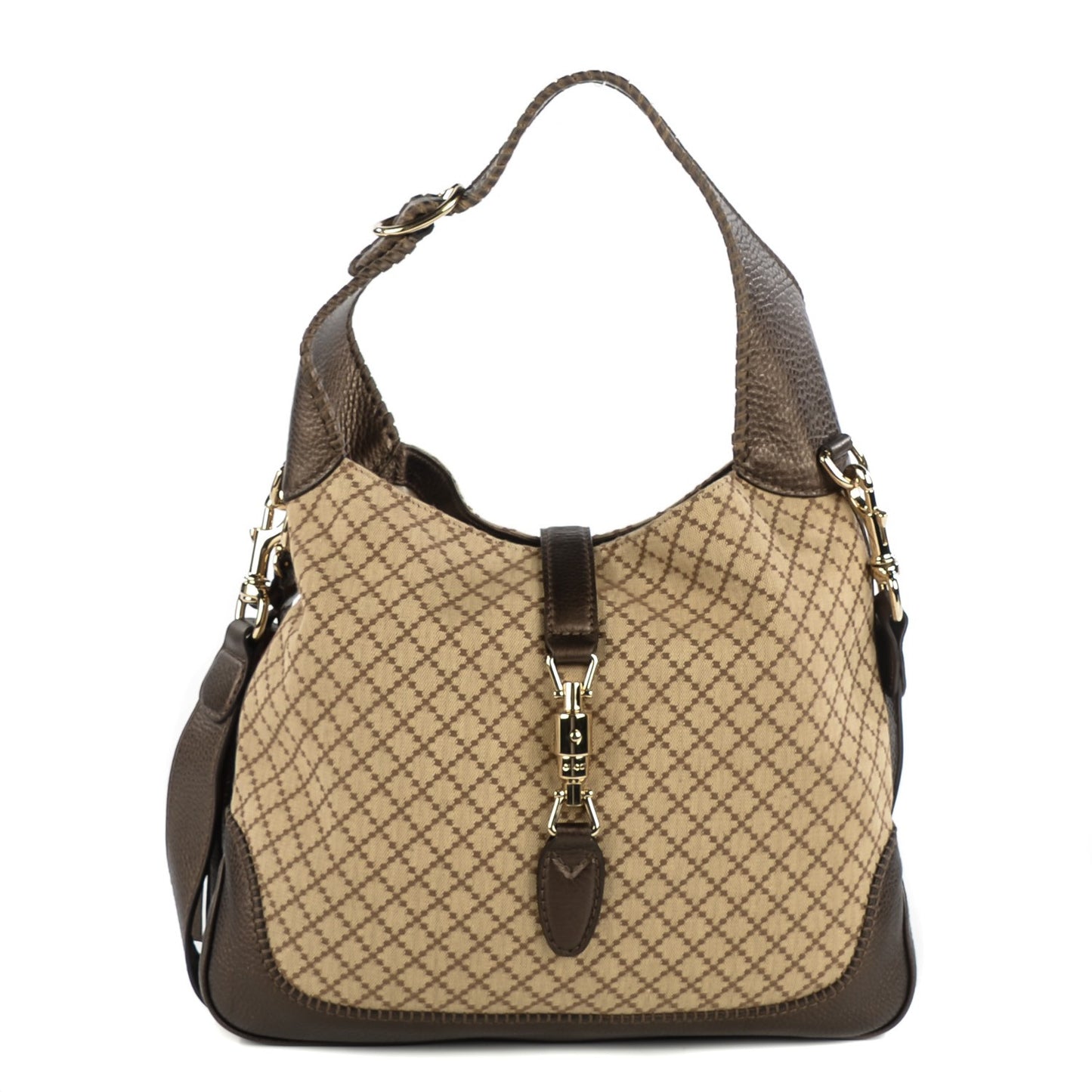 Diamante Medium New Jackie Shoulder Bag Brown