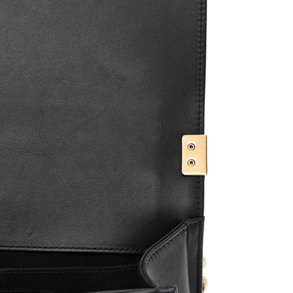 Chanel Metallic Calfskin Pleated Small Boy In Rome Flap Black Gold 12 of 16