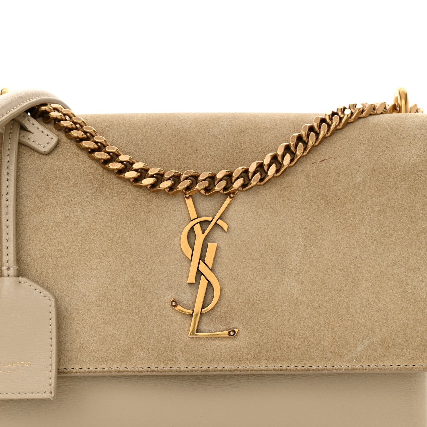 Saint Laurent Suede Calfskin Medium Monogram Sunset Dark Beige 8 of 16