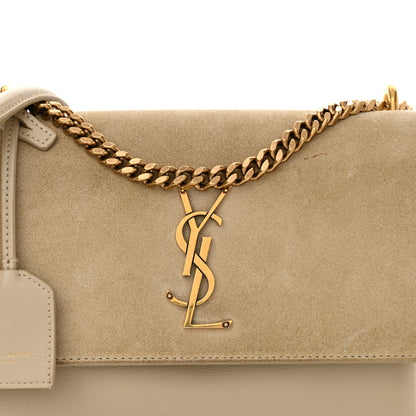 Saint Laurent Suede Calfskin Medium Monogram Sunset Dark Beige 8 of 16