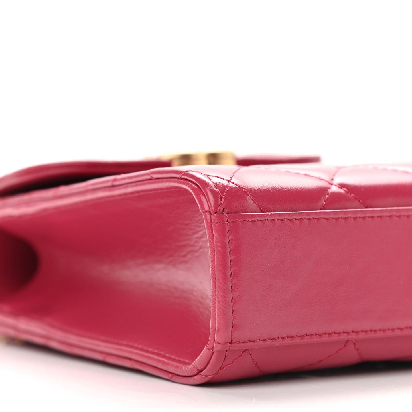 Lambskin Quilted Vertical Perfect Fit Flap With Chain Pink