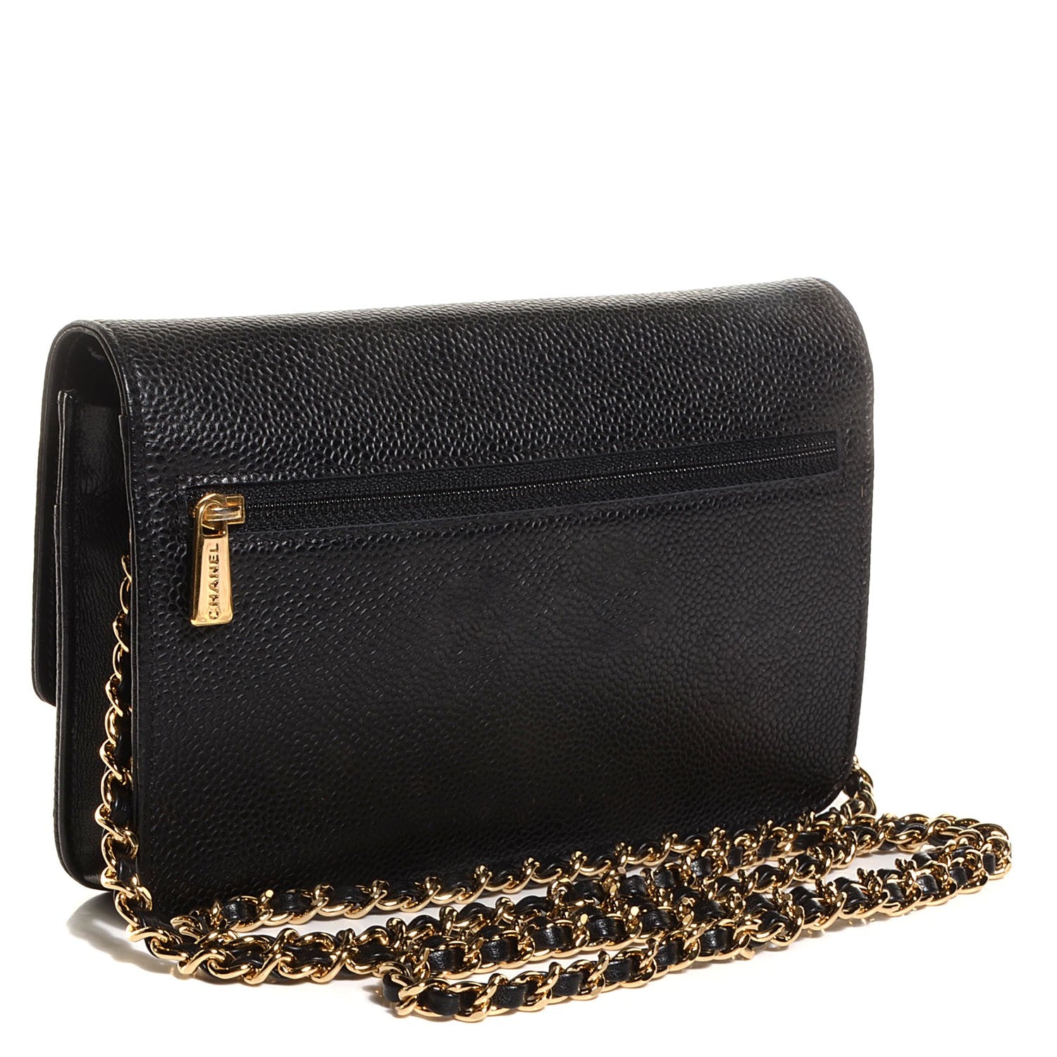 Chanel Caviar Timeless CC Wallet on Chain WOC Black 3 of 9