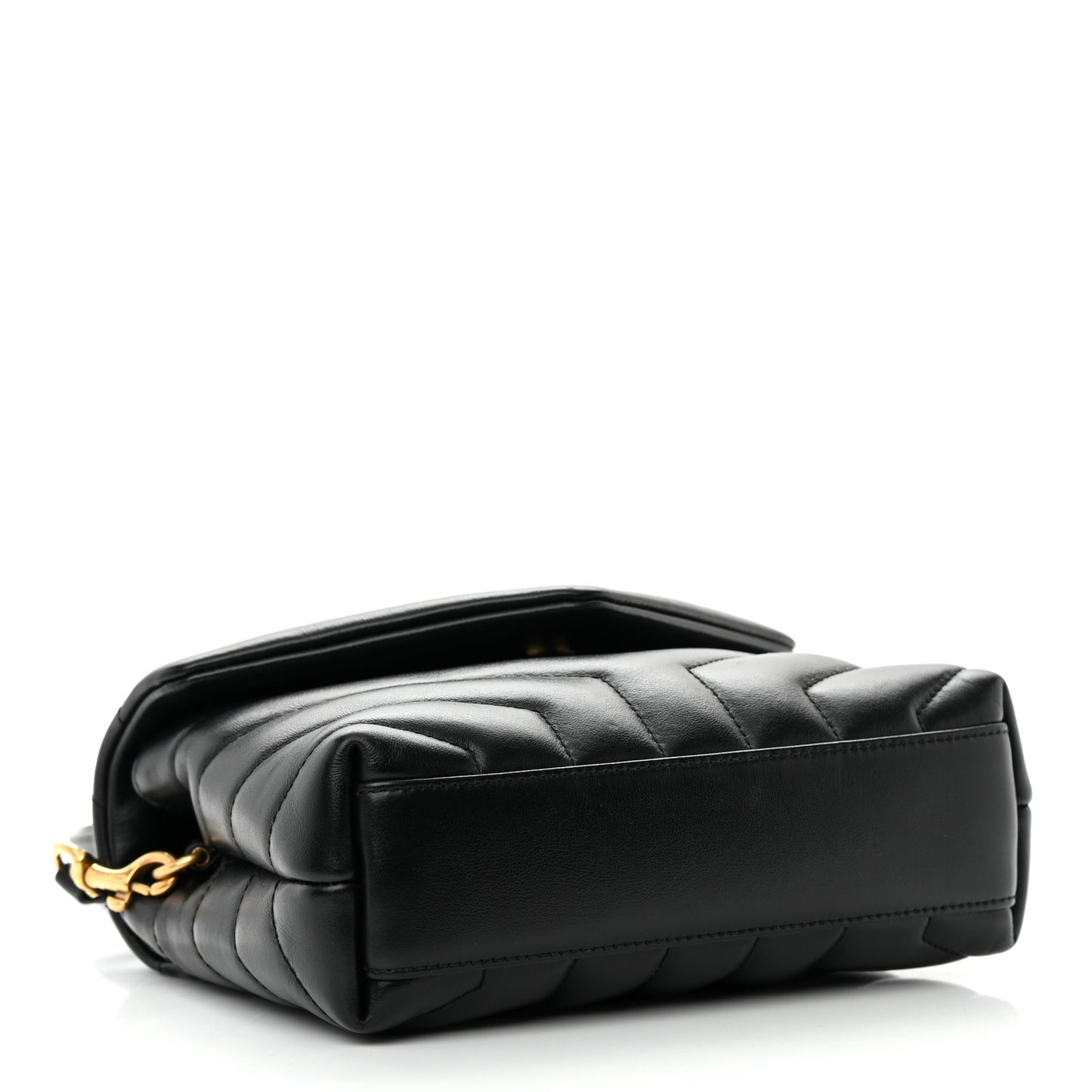 Calfskin Y Quilted Monogram Toy Loulou Crossbody Bag Black