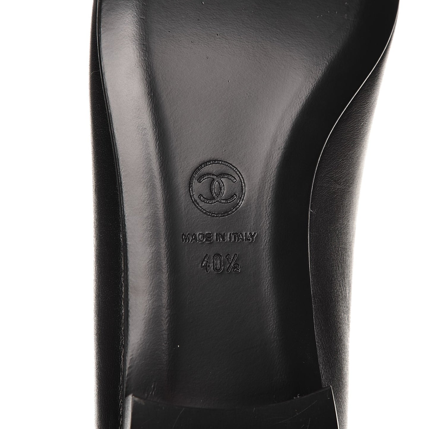 Lambskin Patent Cap Toe Ballerina Flats 40.5 Black