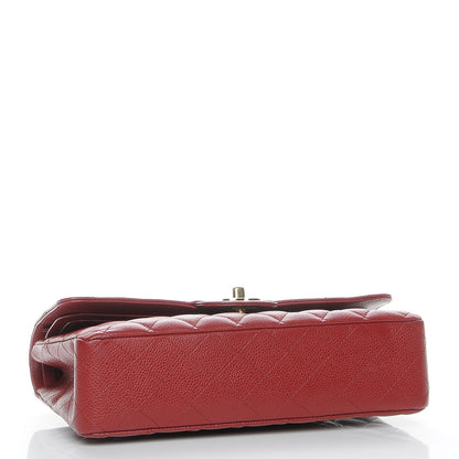 Chanel Caviar Quilted Medium Double Flap Dark Red 4 of 7
