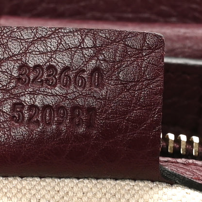 Gucci Pebbled Calfskin Medium Bamboo Shopper Tote Burgundy 8 of 11