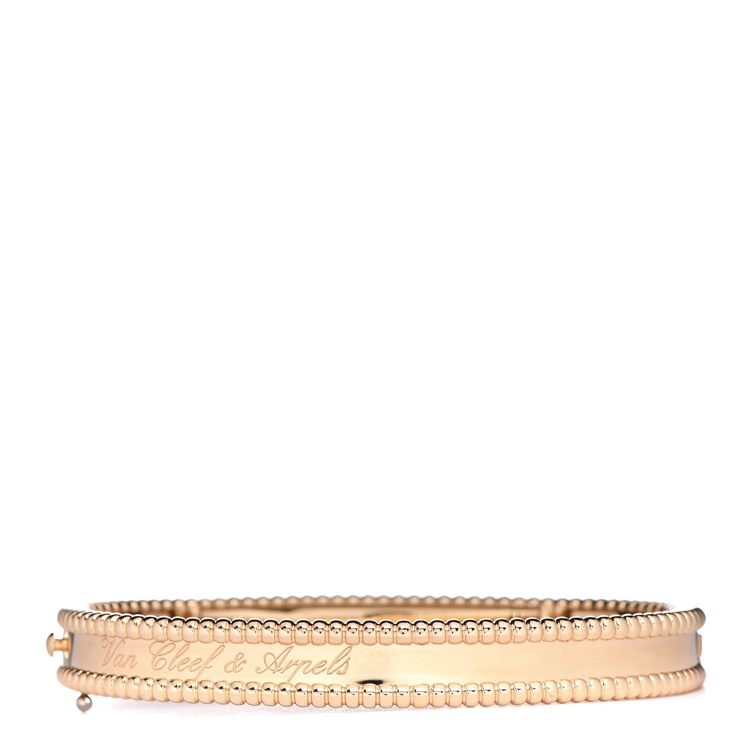 Van Cleef & Arpels 18K Yellow Gold Perlee Signature Bangle Bracelet M 3 of 6