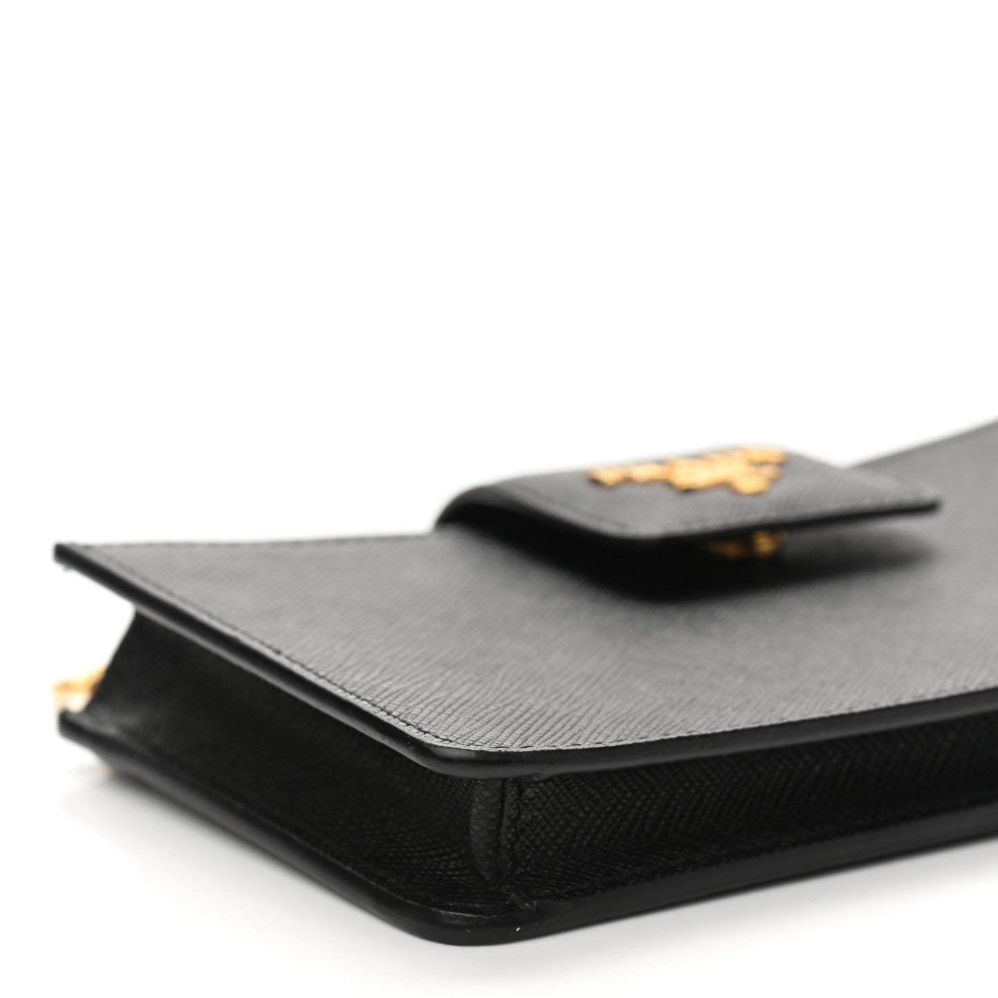 Saffiano Metal Mini Chain Wallet Black