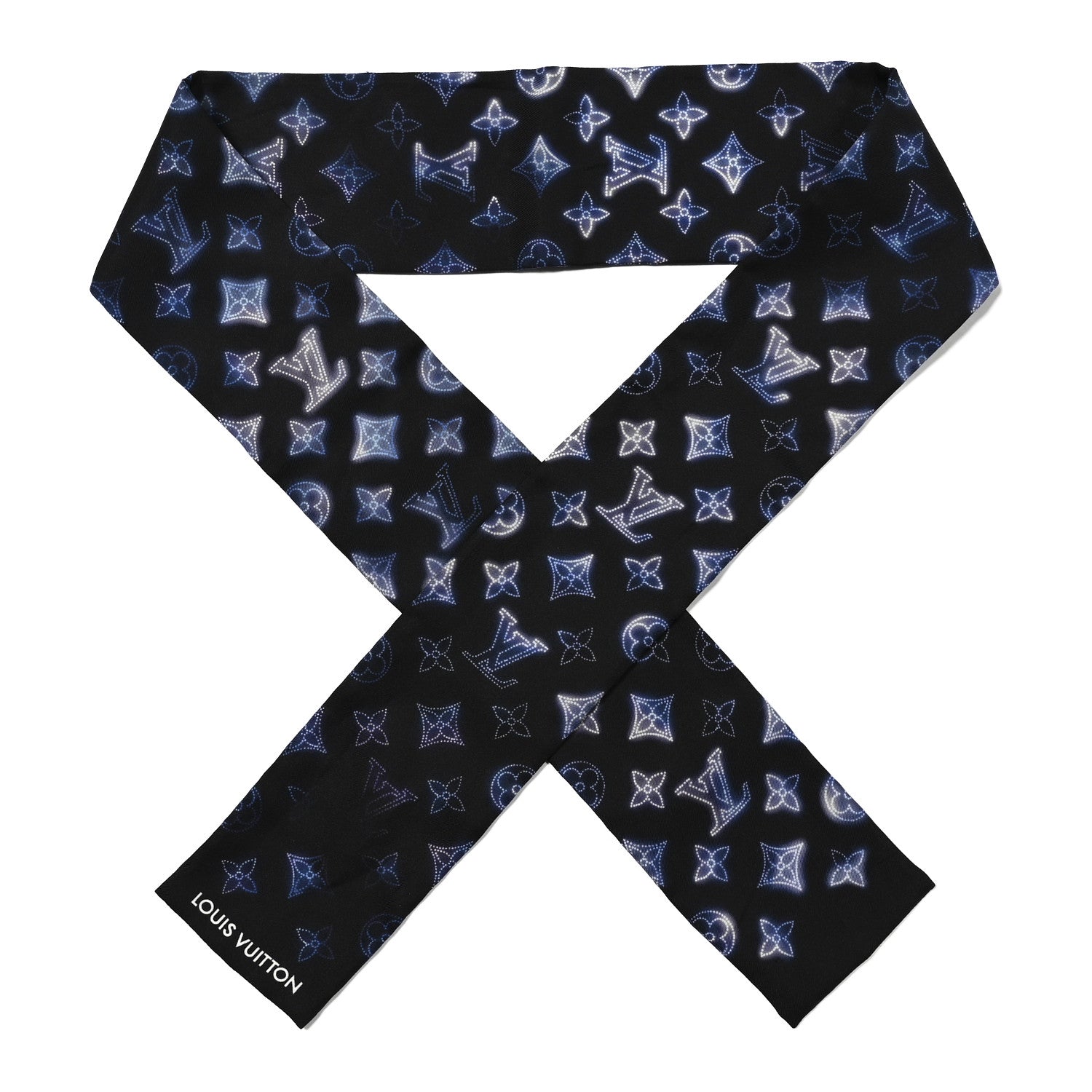 Louis Vuitton Silk Monogram Flight Mode Bandeau Blue 1 of 3