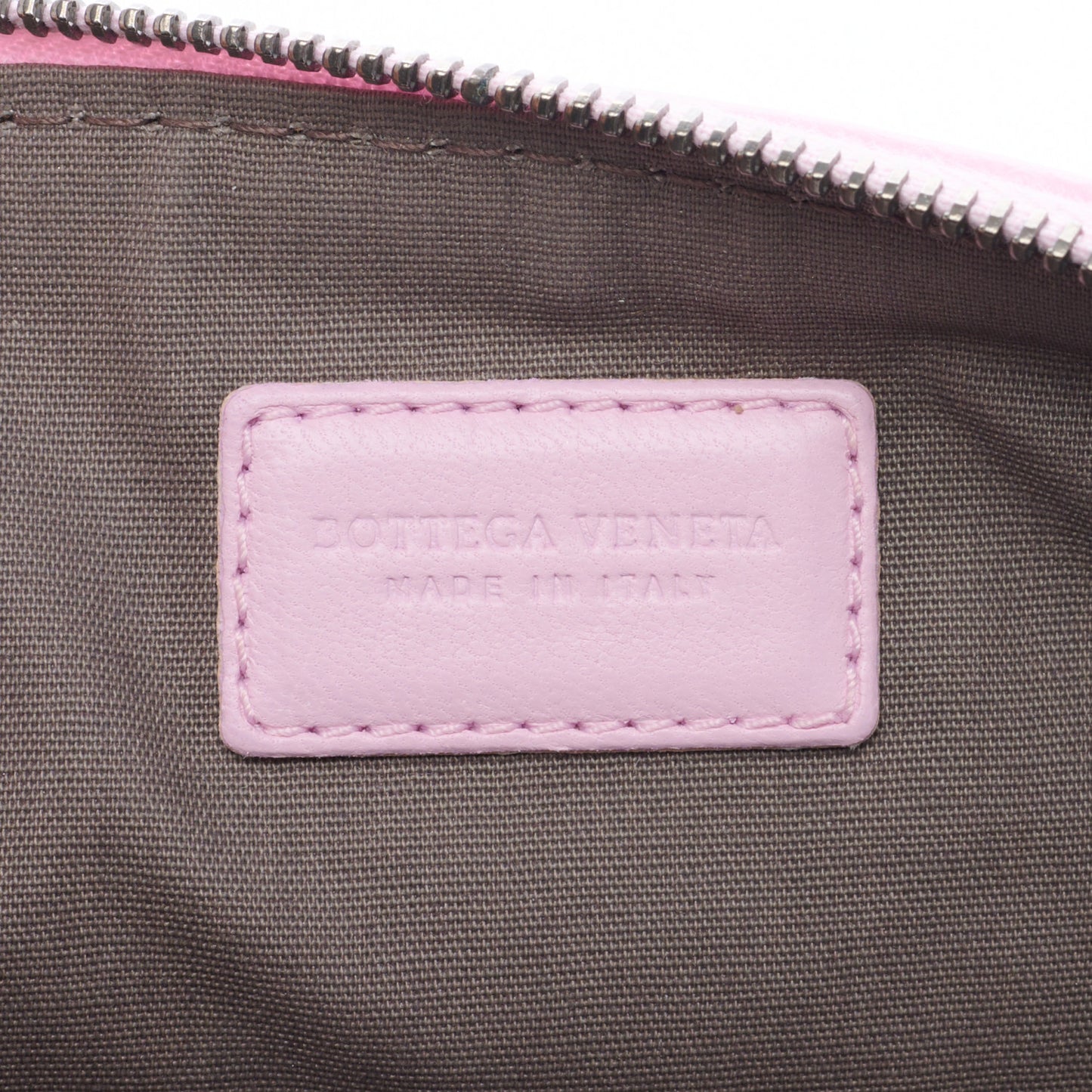 Nappa Intrecciato Medium Zip Pouch Pink