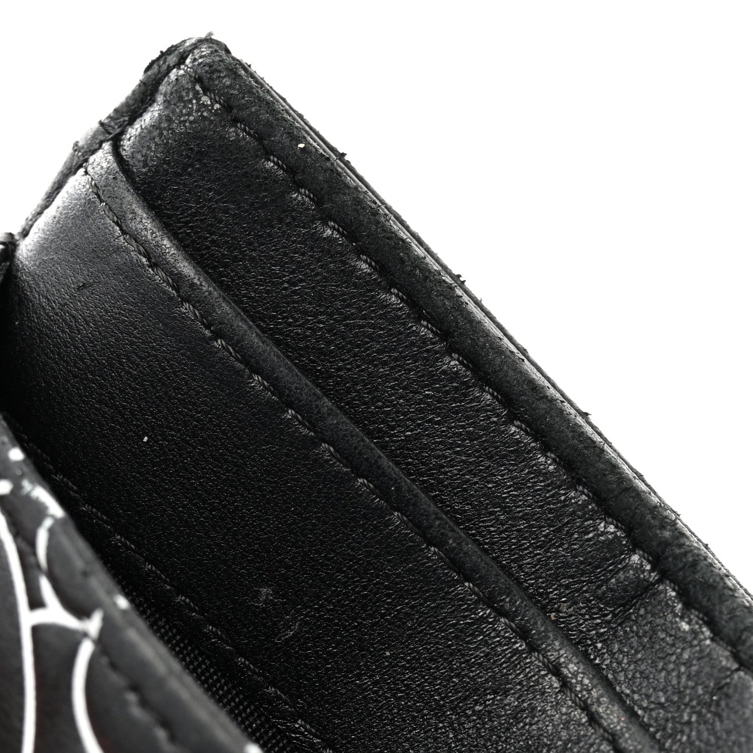 Chanel Lambskin Camellia Embossed Card Holder Black White 11 of 12