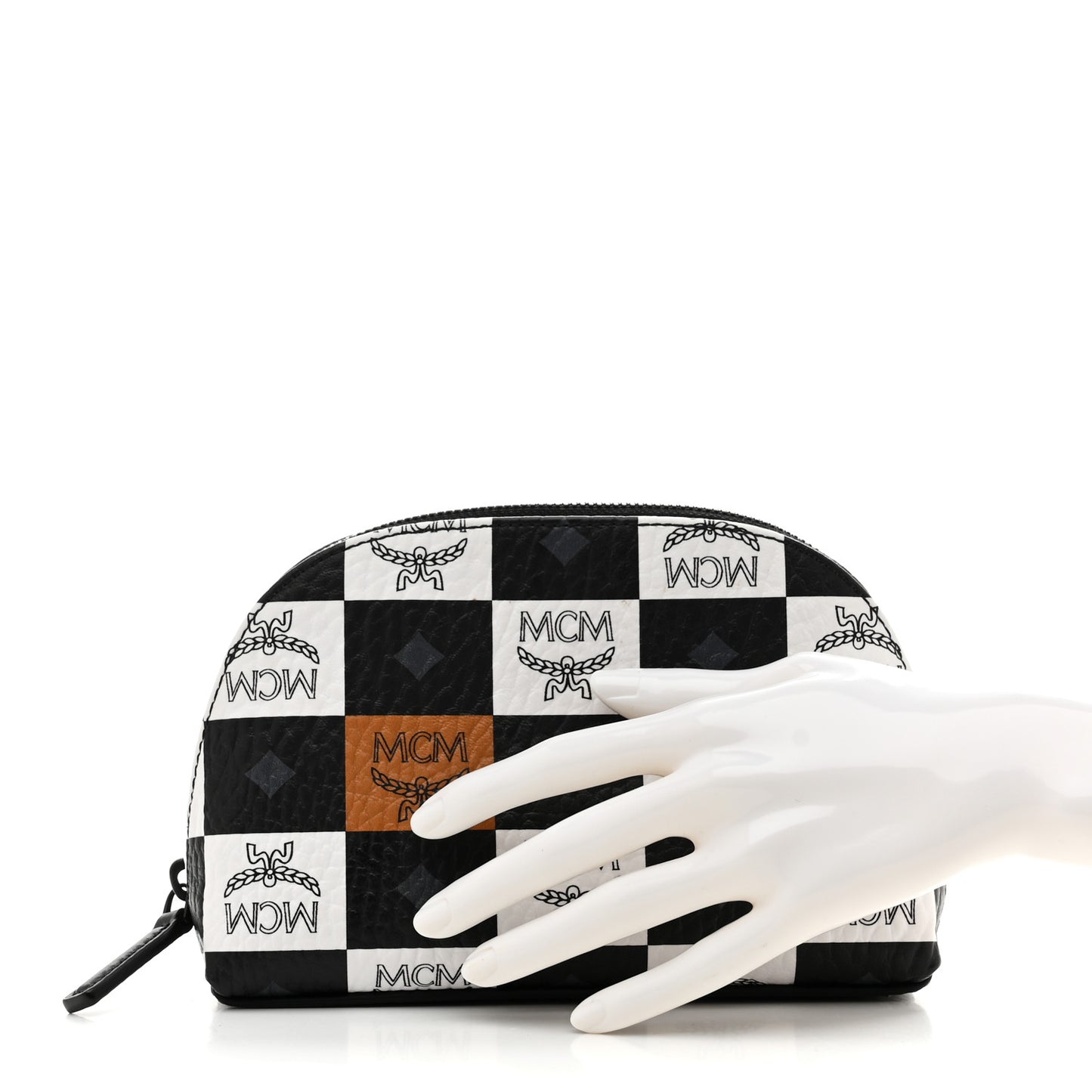 Checkerboard Visetos Cosmetic Pouch Black White