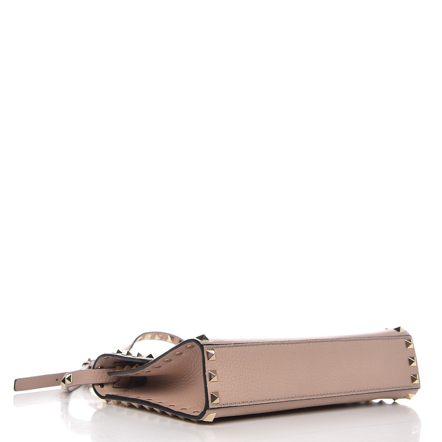 Pebbled Calfskin Medium Rockstud Flip Lock Crossbody Bag Poudre