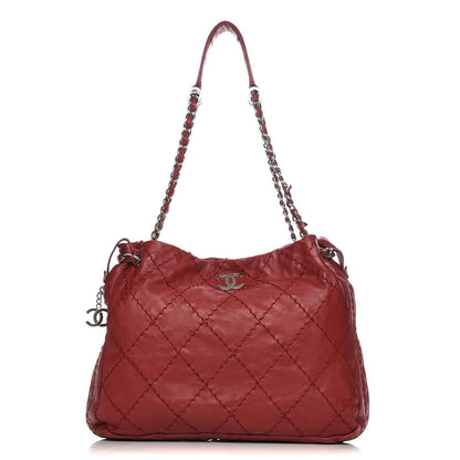 Chanel Calfskin Expandable Tote Red 1 of 7