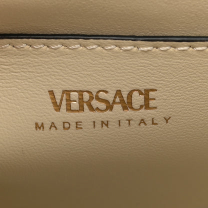 Versace Calfskin Canvas Allover La Medusa Small Top Handle Handbag Pink 6 of 11