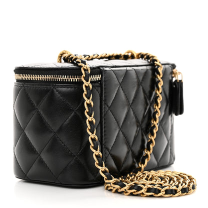 Chanel Lambskin Quilted Small CC Dynasty Vanity Case With Chain Black 3 of 13