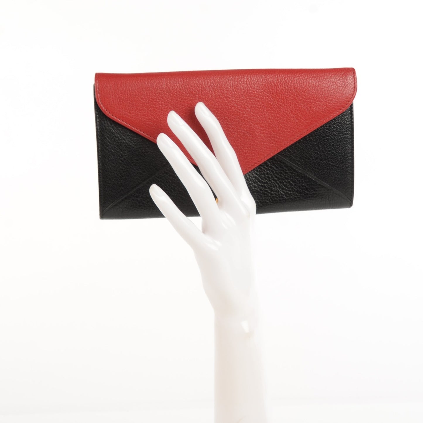 Goatskin Madras Bi-Color Envelope Wallet Fuoco Nero Black