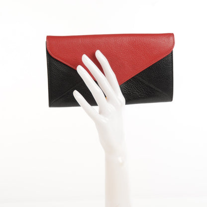 Miu Miu Goatskin Madras Bi-Color Envelope Wallet Fuoco Nero Black 2 of 8