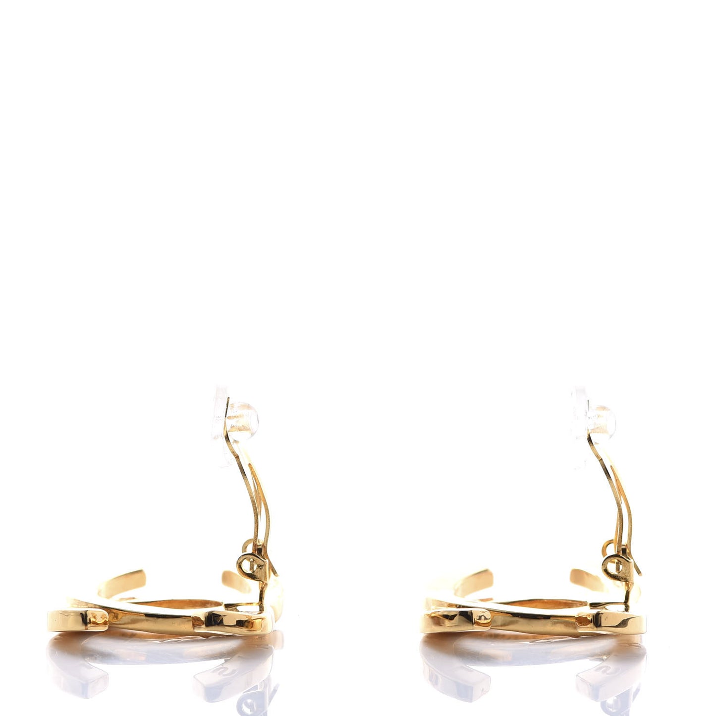 Metal Large Paris Clip On Earrings Gold