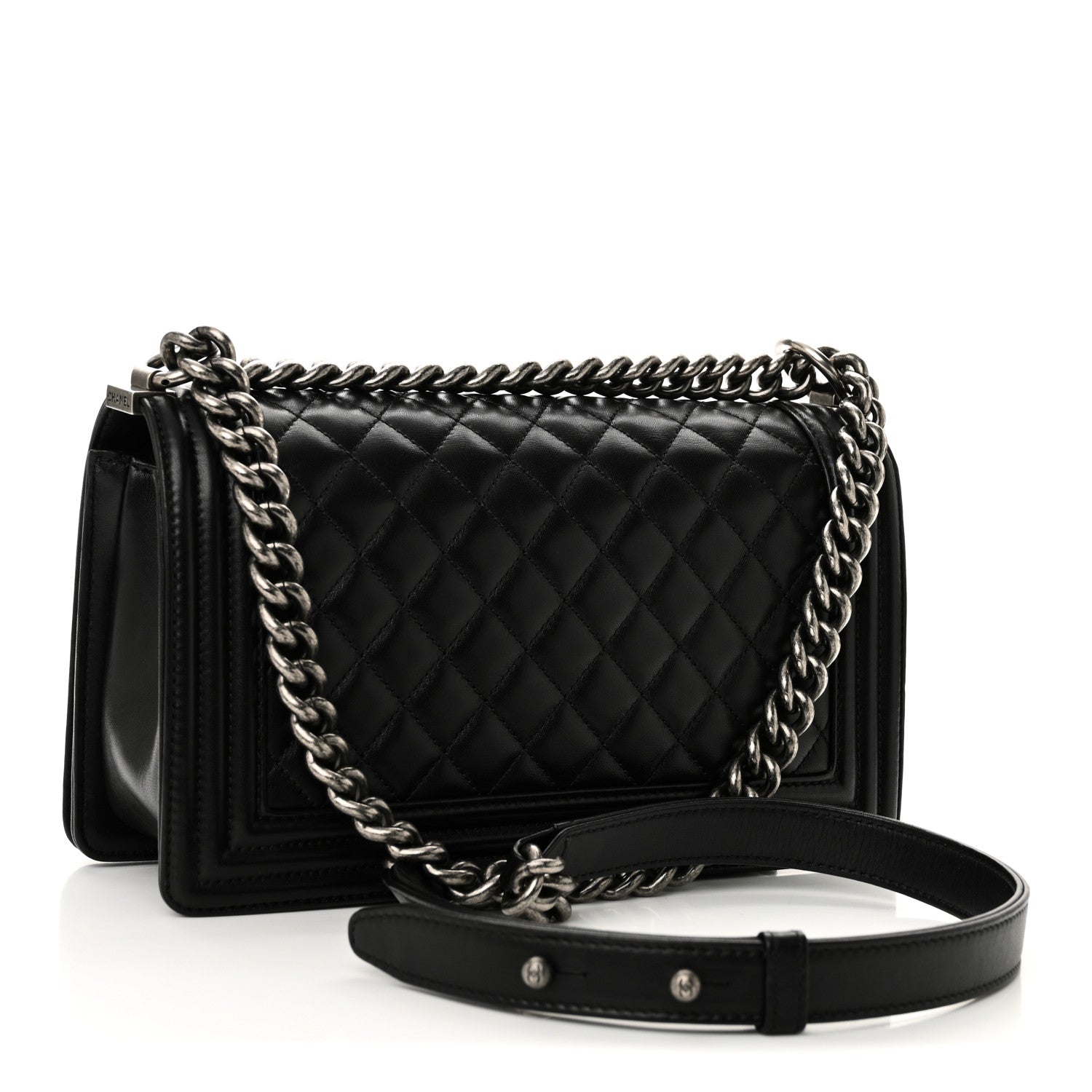Chanel Lambskin Quilted Medium Boy Flap Black 3 of 11