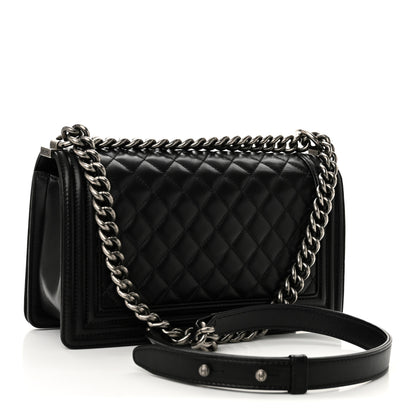 Chanel Lambskin Quilted Medium Boy Flap Black 3 of 11