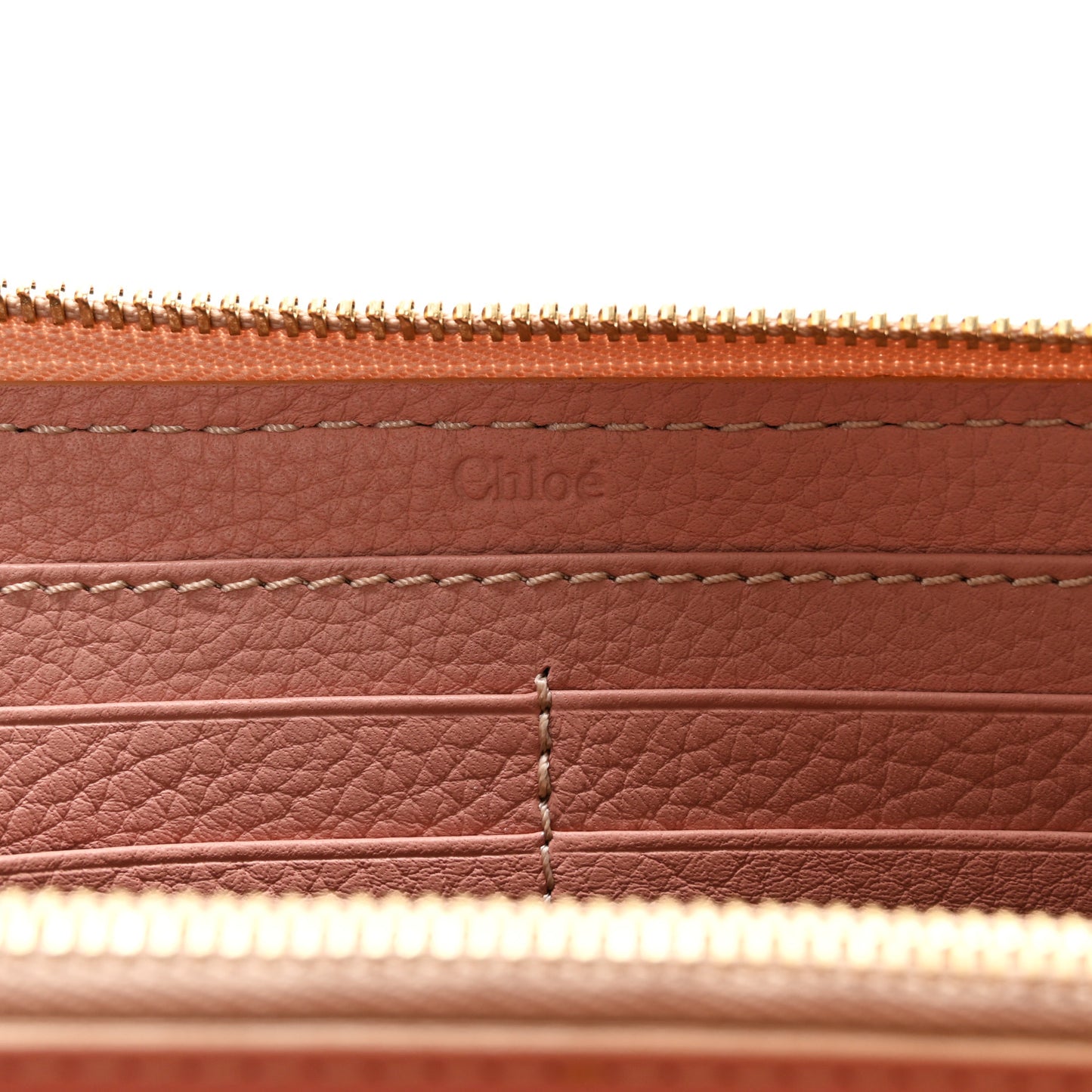 Grained Calfskin Marcie Long Zip Around Wallet Pink