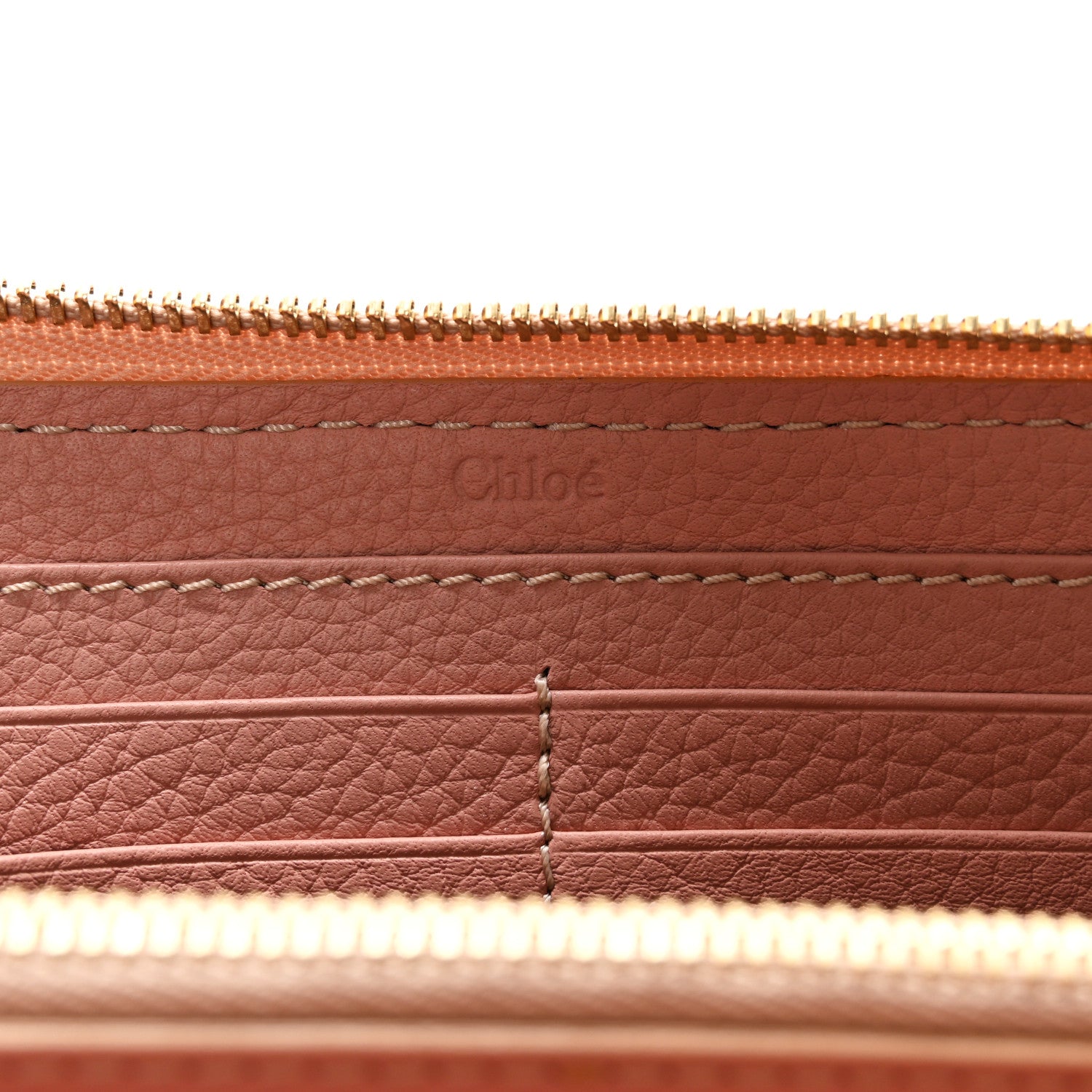 Chloe Grained Calfskin Marcie Long Zip Around Wallet Pink 6 of 13