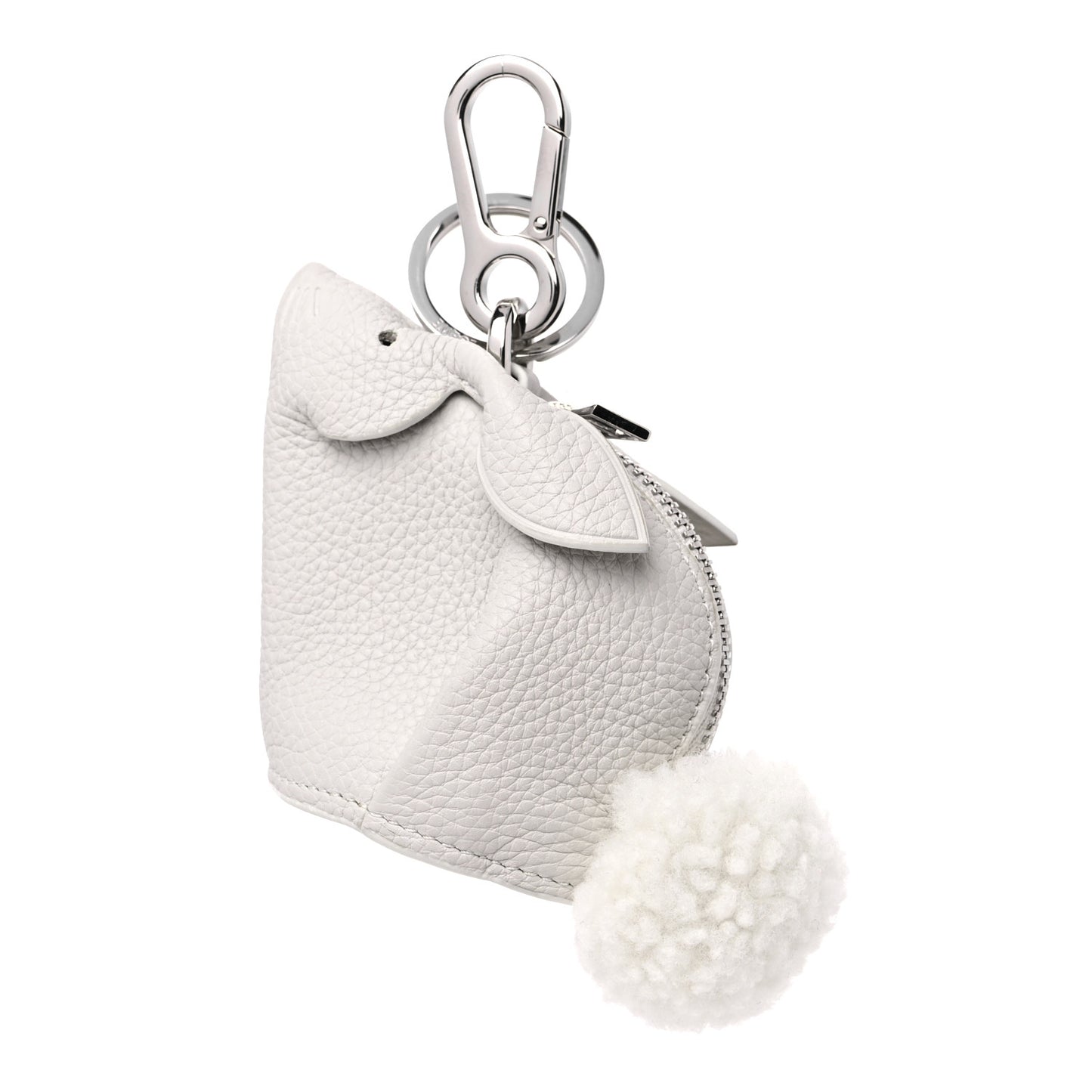 Calfskin Bunny Charm Soft White