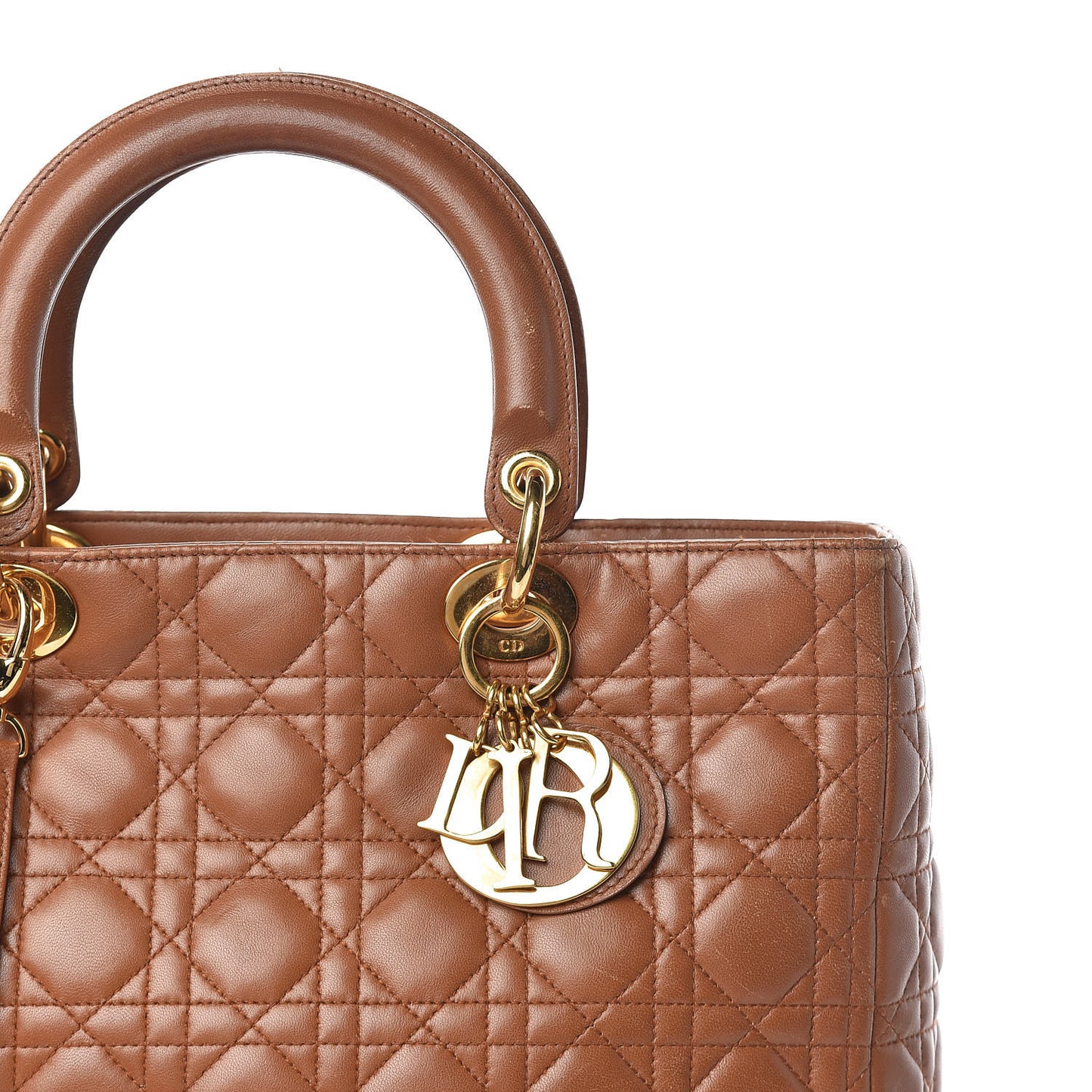 Lambskin Cannage Large Lady Dior Tan