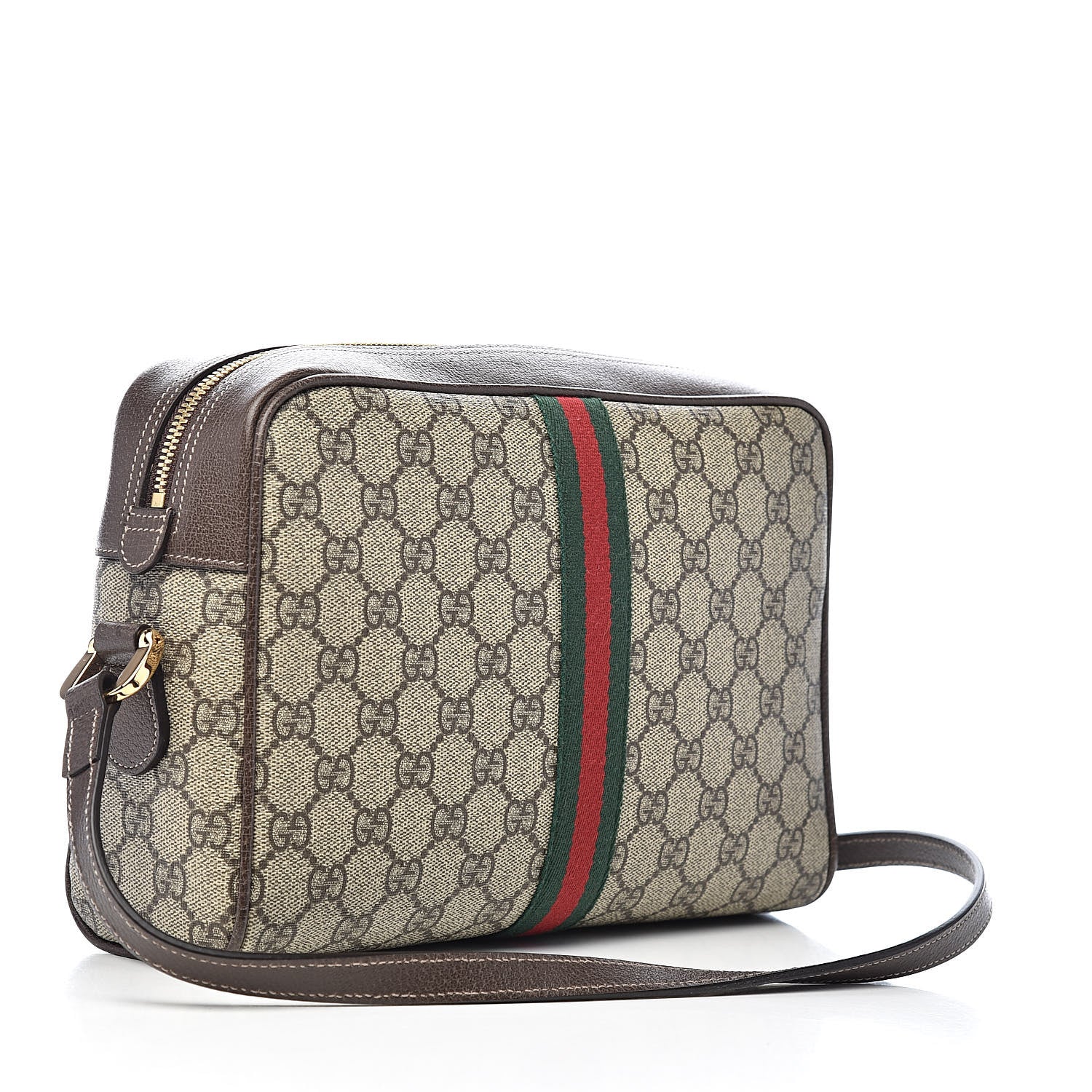 Gucci GG Supreme Monogram Web Small Ophidia Shoulder Bag Brown 3 of 11