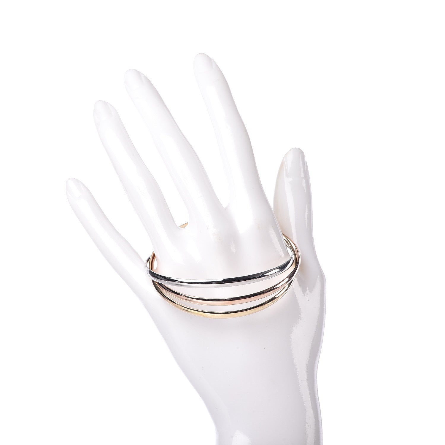 Cartier 18K Pink Yellow White Gold Trinity Bangle Bracelet 59 2 of 4