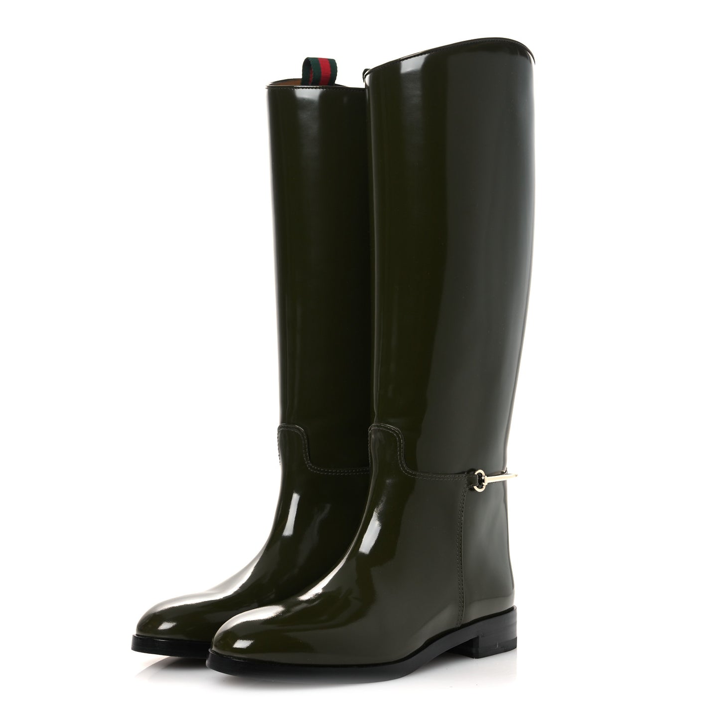 Brushed Calfskin Michelangelo Slim Horsebit Riding Boots 39 Luscious Green
